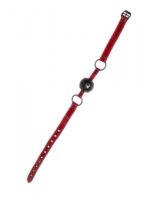 Черно-красный кляп-шарик Love Bite - Lola Games - купить с доставкой в Ярославле