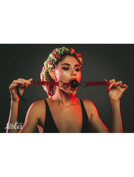 Черно-красный кляп-шарик Love Bite - Lola Games - купить с доставкой в Ярославле