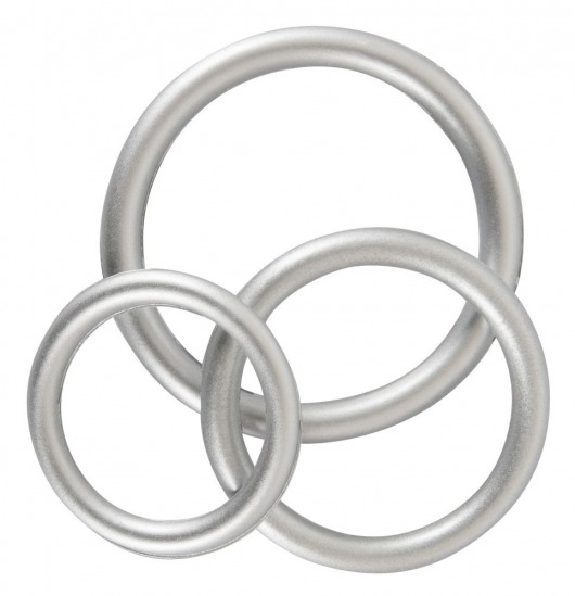Набор из 3 эрекционных колец под металл Metallic Silicone Cock Ring Set - Orion - в Ярославле купить с доставкой