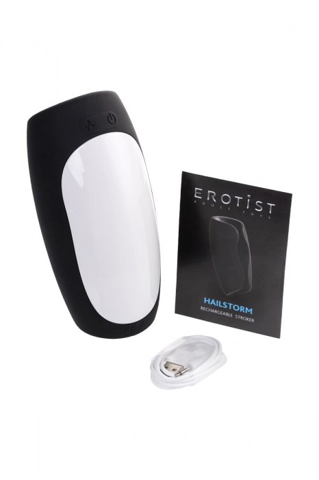 Черно-белый перезаряжаемый мастурбатор Erotist Hailstorm - Erotist Adult Toys - в Ярославле купить с доставкой