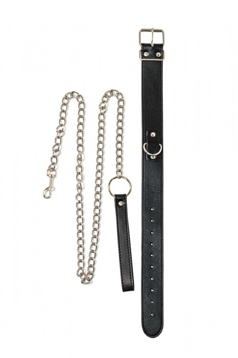 Черный ошейник с поводком Wild - Lola Games - купить с доставкой в Ярославле