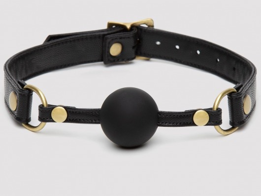 Черный кляп-шар Bound to You Faux Leather Ball Gag - Fifty Shades of Grey - купить с доставкой в Ярославле