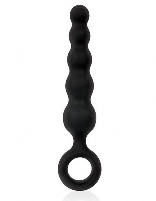 Черный анальный стимулятор-елочка с ограничительным колечком - 8,5 см. - Sex Expert