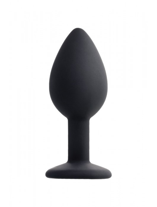 Черная анальная втулка с прозрачным стразом - 7,2 см. - POPO Pleasure - купить с доставкой в Ярославле