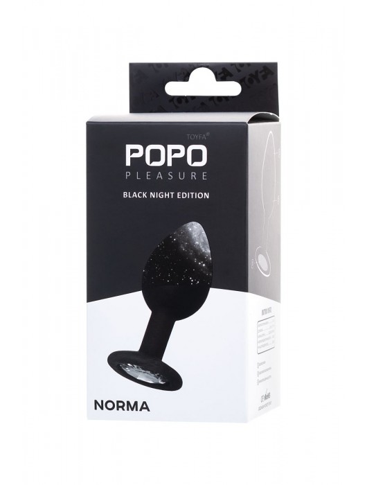 Черная анальная втулка с прозрачным стразом - 7,2 см. - POPO Pleasure - купить с доставкой в Ярославле