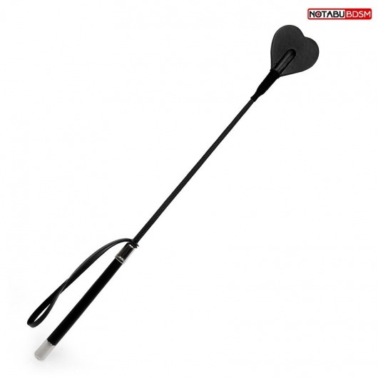 Черный стек с наконечником-сердечком - 54 см. - Notabu - купить с доставкой в Ярославле