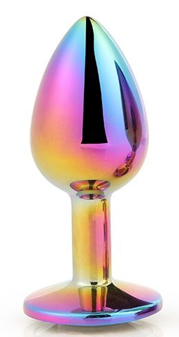 Голографическая анальная втулка с радужным кристаллом - 7,1 см. - Dream Toys - купить с доставкой в Ярославле