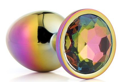 Голографическая анальная втулка с радужным кристаллом - 7,1 см. - Dream Toys - купить с доставкой в Ярославле