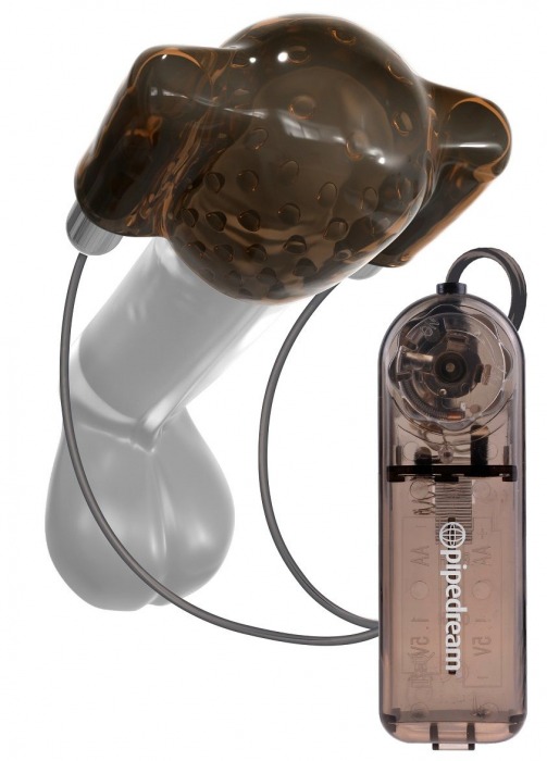 Дымчатый вибростимулятор головки пениса Dual Vibrating Head Teaser - Pipedream - в Ярославле купить с доставкой