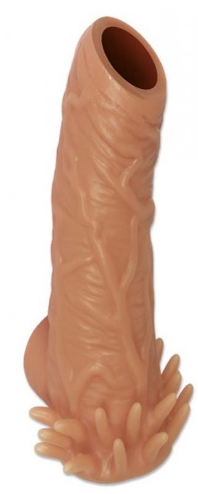 Телесная насадка с усиками и открытой головкой Nude Sleeve M - 12 см. - KOKOS - в Ярославле купить с доставкой