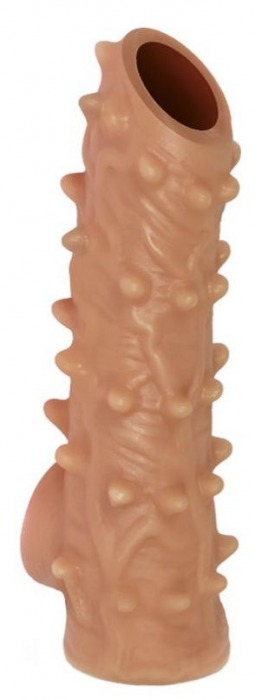 Телесная насадка с шипами и открытой головкой Nude Sleeve L - 14 см. - KOKOS - в Ярославле купить с доставкой