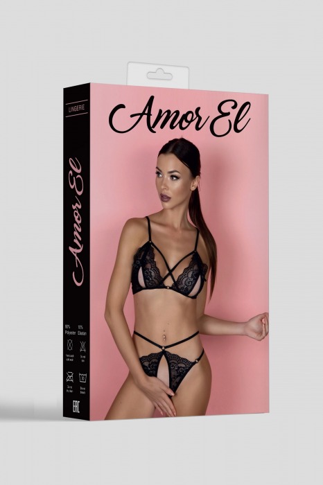 Сексуальный комплект белья с разрезами - Amor El купить с доставкой