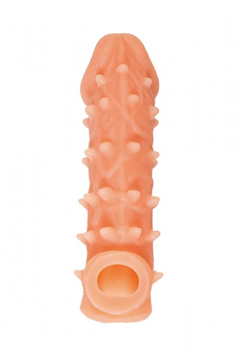 Телесная закрытая насадка с пупырышками Cock Sleeve Size M - 15,6 см. - KOKOS - в Ярославле купить с доставкой