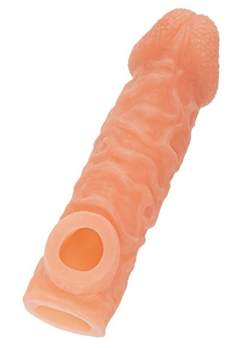Телесная закрытая насадка с шершавой головкой Cock Sleeve Size L - 17,6 см. - KOKOS - в Ярославле купить с доставкой