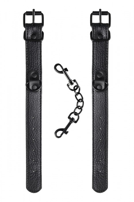 Узкие черные наручники на сцепке - ToyFa - купить с доставкой в Ярославле