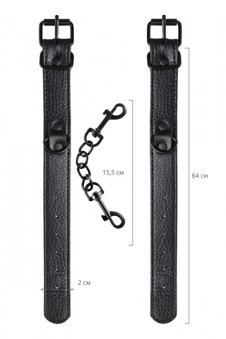 Узкие черные наручники на сцепке - ToyFa - купить с доставкой в Ярославле