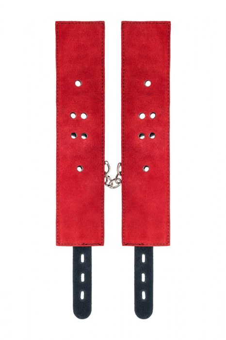 Красно-черные оковы на ноги из кожи - ToyFa - купить с доставкой в Ярославле