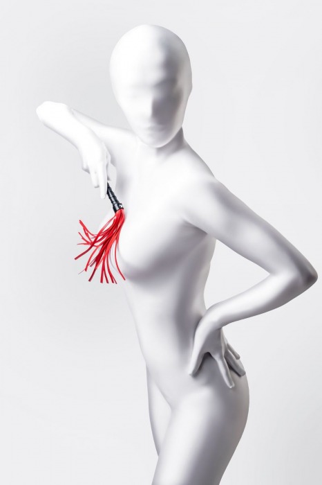 Красно-черный флоггер Anonymo - 28 см. - ToyFa - купить с доставкой в Ярославле