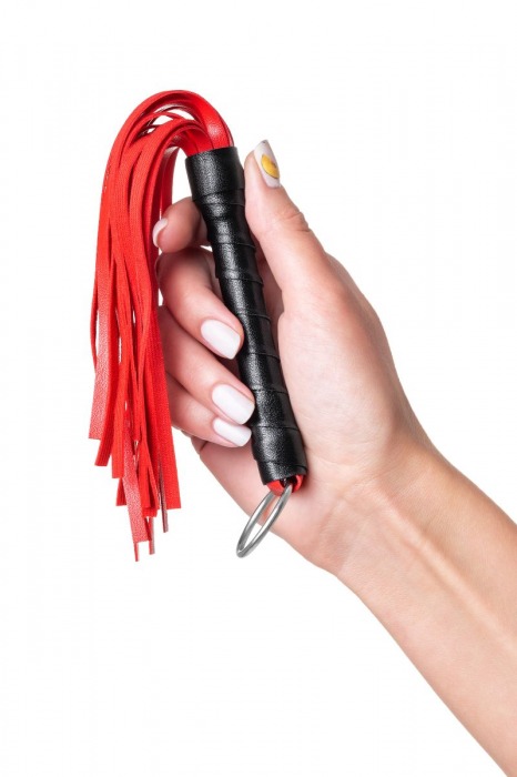 Красно-черный флоггер Anonymo - 28 см. - ToyFa - купить с доставкой в Ярославле