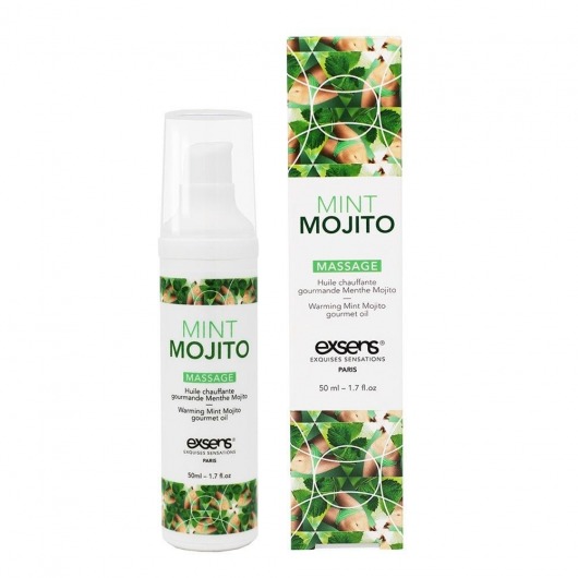 Разогревающее массажное масло с ароматом мохито Gourmet Mint Mojito - 50 мл. - Exsens - купить с доставкой в Ярославле