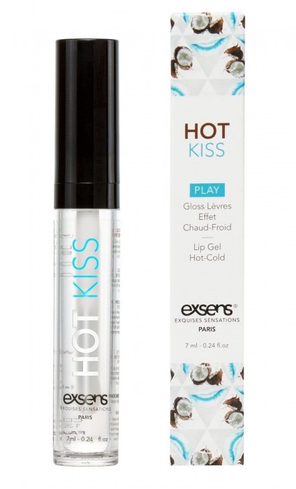 Блеск для губ Hot Kiss Coconut с ароматом кокоса - 7 мл. - Exsens - купить с доставкой в Ярославле