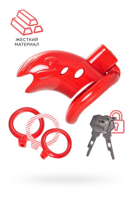 Красный мужской пояс верности из пластика - ToyFa - купить с доставкой в Ярославле