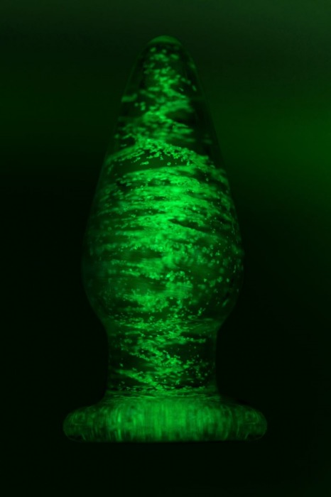 Прозрачная, светящаяся в темноте анальная втулка - 9,8 см. - Sexus