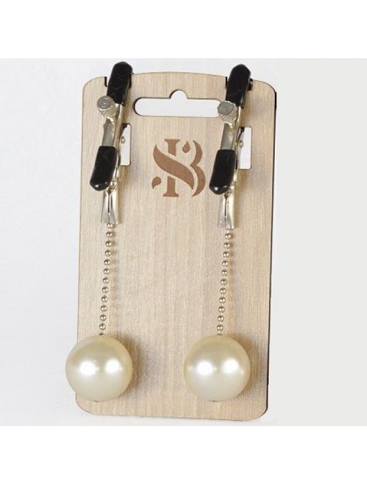 Зажимы на соски с бусинами под жемчуг Pearl - Sitabella - купить с доставкой в Ярославле