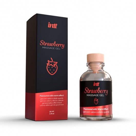 Массажный гель с ароматом клубники Strawberry - 30 мл. - INTT - купить с доставкой в Ярославле