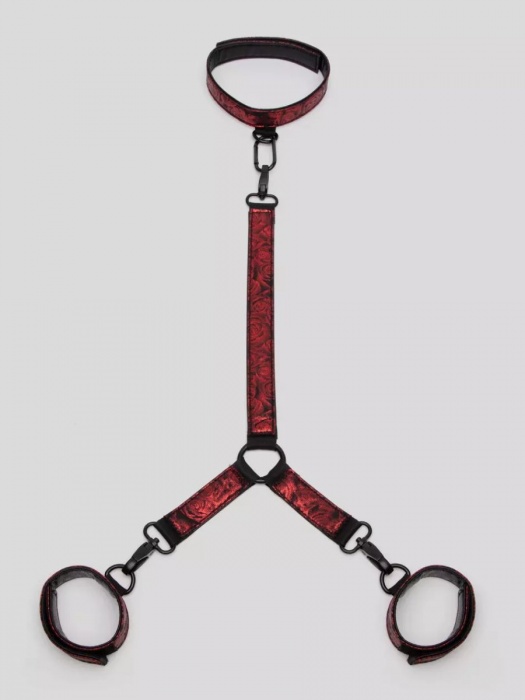 Ошейник с наручниками Reversible Faux Leather Collar and Wrist - Fifty Shades of Grey - купить с доставкой в Ярославле