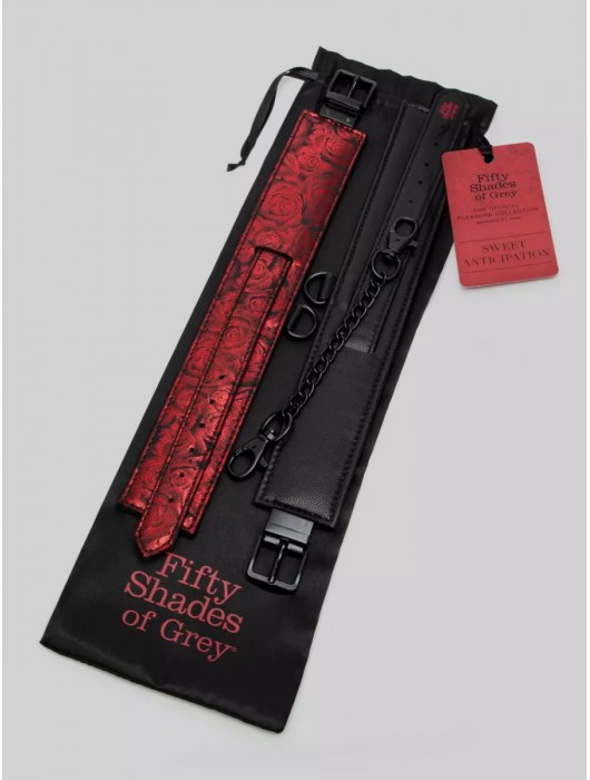 Красно-черные оковы Reversible Faux Leather Ankle Cuffs - Fifty Shades of Grey - купить с доставкой в Ярославле