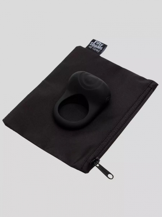 Черное эрекционное виброкольцо Sensation Rechargeable Vibrating Love Ring - Fifty Shades of Grey - в Ярославле купить с доставкой