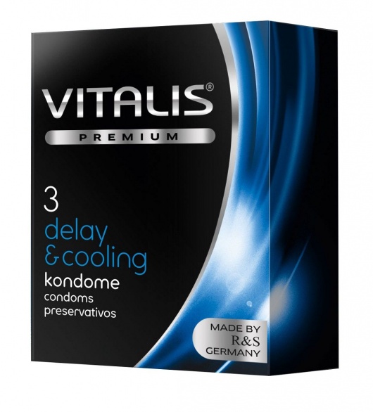 Презервативы VITALIS PREMIUM delay   cooling с охлаждающим эффектом - 3 шт. - Vitalis - купить с доставкой в Ярославле