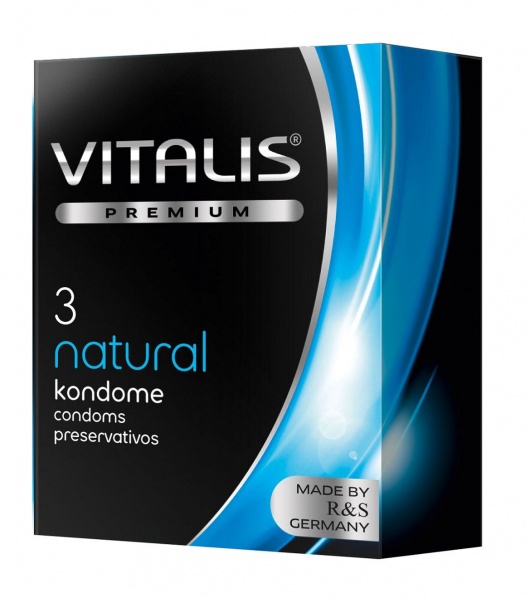 Классические презервативы VITALIS PREMIUM natural - 3 шт. - Vitalis - купить с доставкой в Ярославле