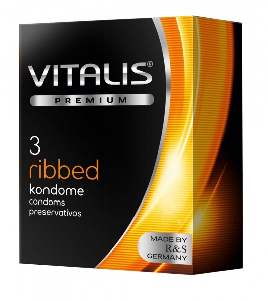Ребристые презервативы VITALIS PREMIUM ribbed - 3 шт. - Vitalis - купить с доставкой в Ярославле