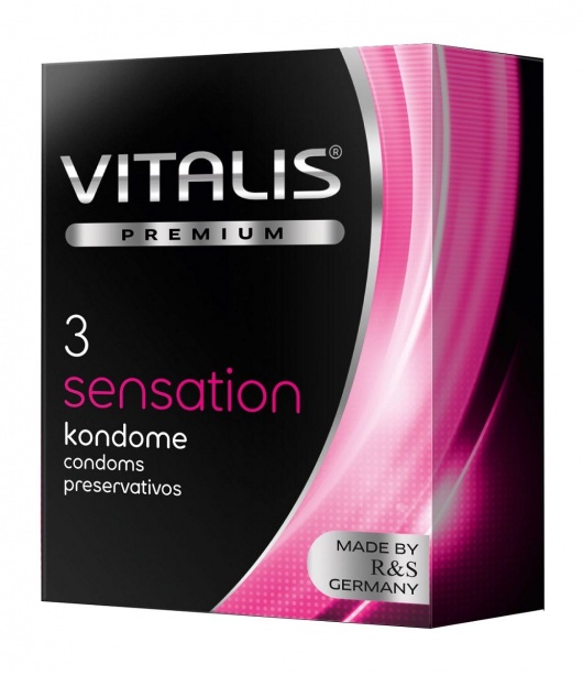 Презервативы с пупырышками и кольцами VITALIS PREMIUM sensation - 3 шт. - Vitalis - купить с доставкой в Ярославле
