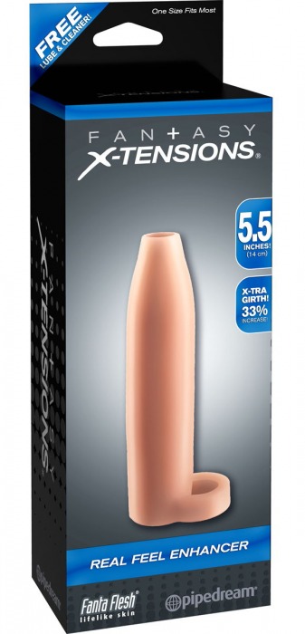 Насадка-расширитель с кольцом для подхвата мошонки Real Feel Enhancer - 14 см. - Pipedream - в Ярославле купить с доставкой