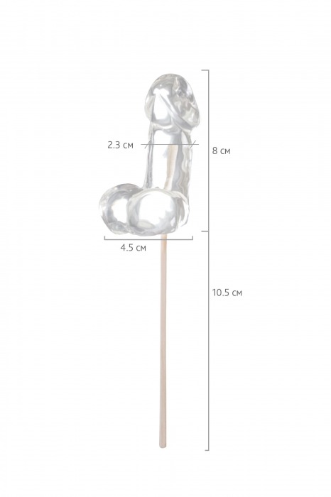 Прозрачный леденец в форме фаллоса со вкусом пина колады - Sosuчki - купить с доставкой в Ярославле