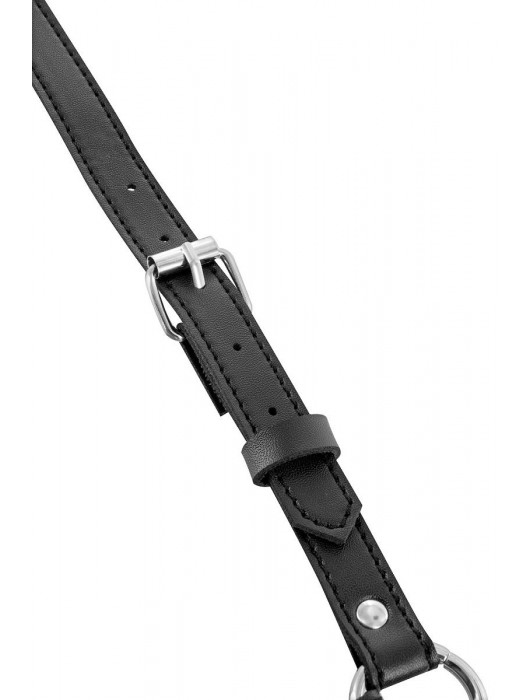 Черная упряжь на тело с шипами на ошейнике - Fetish Tentation - купить с доставкой в Ярославле