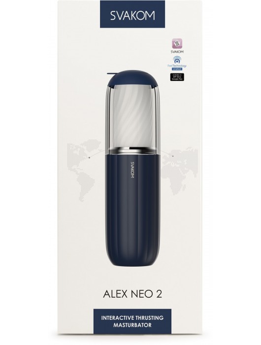 Черно-белый интерактивный мастурбатор Alex Neo 2 - Svakom - в Ярославле купить с доставкой