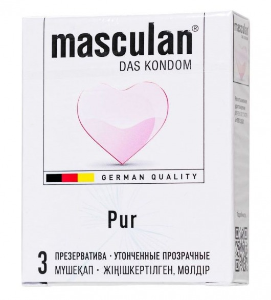 Супертонкие презервативы Masculan Pur - 3 шт. - Masculan - купить с доставкой в Ярославле
