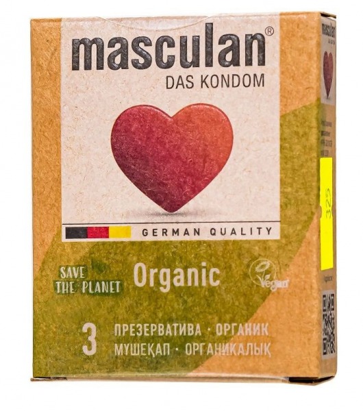 Экологически чистые презервативы Masculan Organic - 3 шт. - Masculan - купить с доставкой в Ярославле