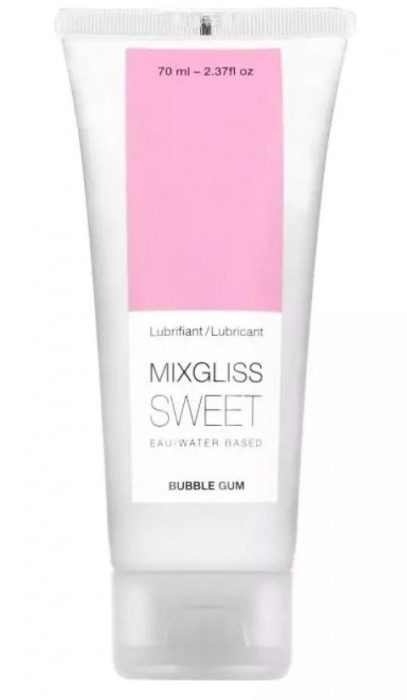 Смазка на водной основе Mixgliss Sweet с ароматом бабл-гам - 70 мл. - Mixgliss - купить с доставкой в Ярославле
