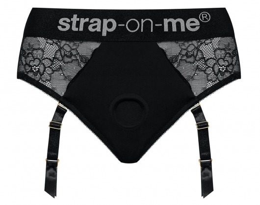 Черные трусики для насадок Diva Lingerie Harness - size S - Strap-on-me - купить с доставкой в Ярославле