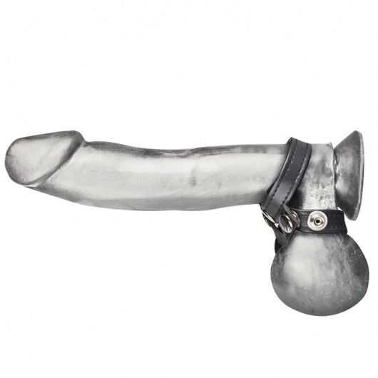 Разделитель мошонки из искусственной кожи на клепках 8 STYLE BALL DIVIDER - BlueLine - купить с доставкой в Ярославле