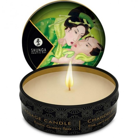 Массажная свеча Exotic Green Tea с ароматом зелёного чая - 30 мл. - Shunga - купить с доставкой в Ярославле