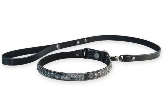 Эффектный сверкающий ошейник с поводком  Гламур - Sitabella - купить с доставкой в Ярославле