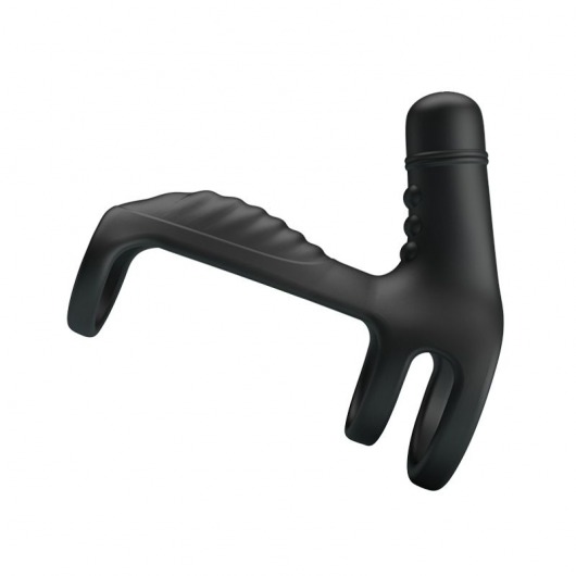 Черная вибронасадка на пенис Vibrating Penis Sling - Baile - в Ярославле купить с доставкой