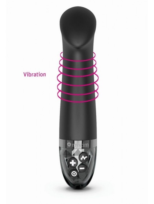 Черный вибратор с функцией электростимуляции Right on Ron - 17 см. - MyStim - купить с доставкой в Ярославле