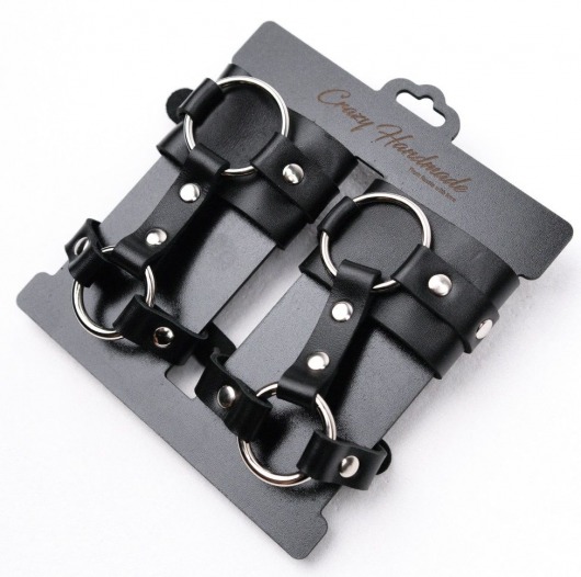 Черные наручники с креплением на кисть руки - Crazy Handmade - купить с доставкой в Ярославле